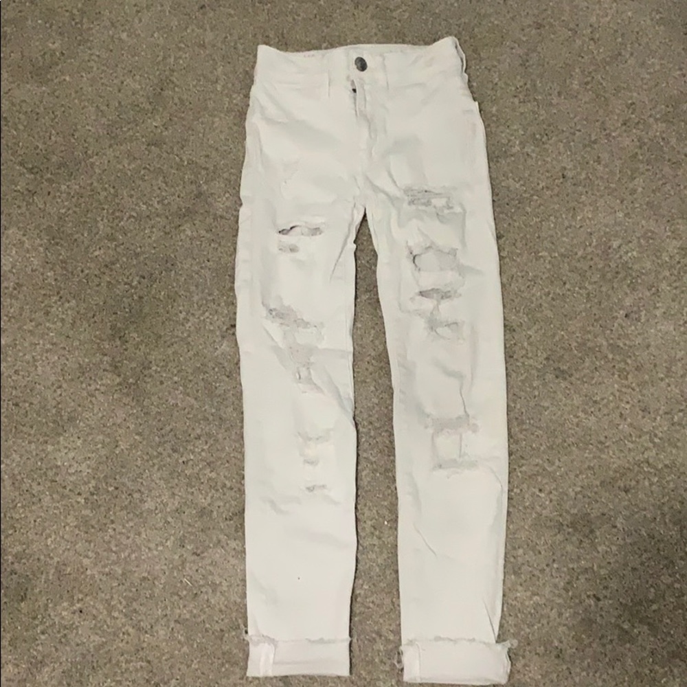White ripped jeans